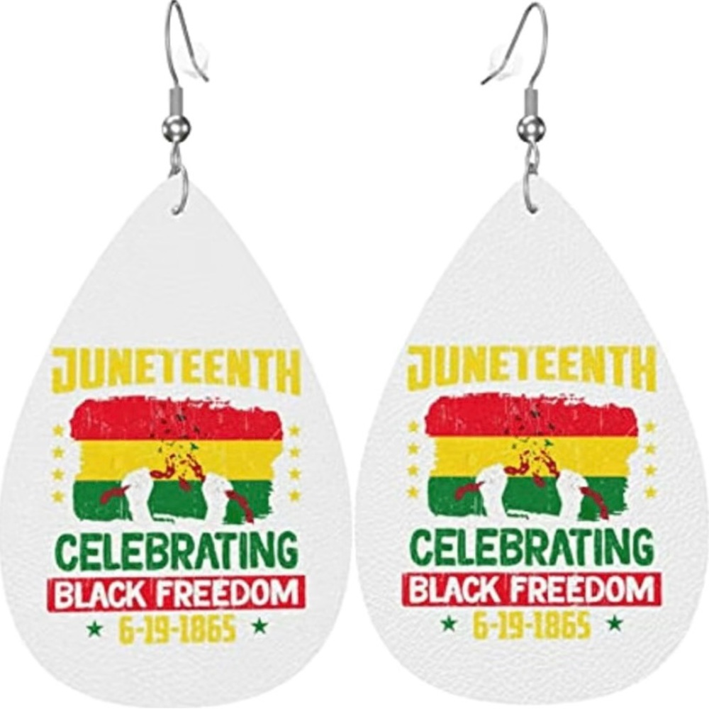 Faux Leather Celebrating Juneteenth Earrings